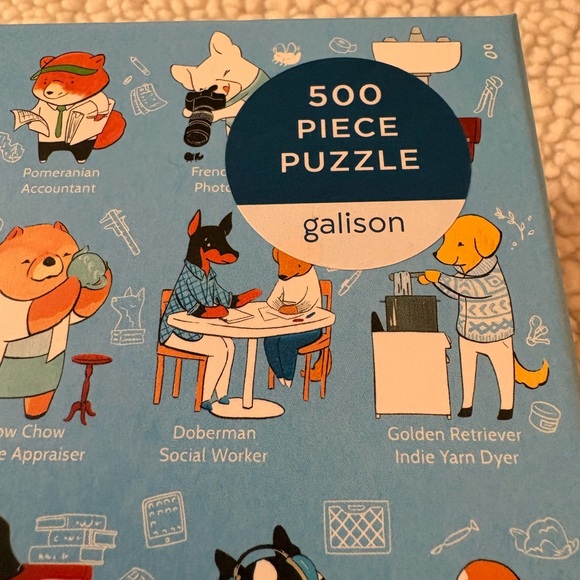 Galison Dogs with Jobs 500 Piece Puzzle - Blue - Picture 2 of 8